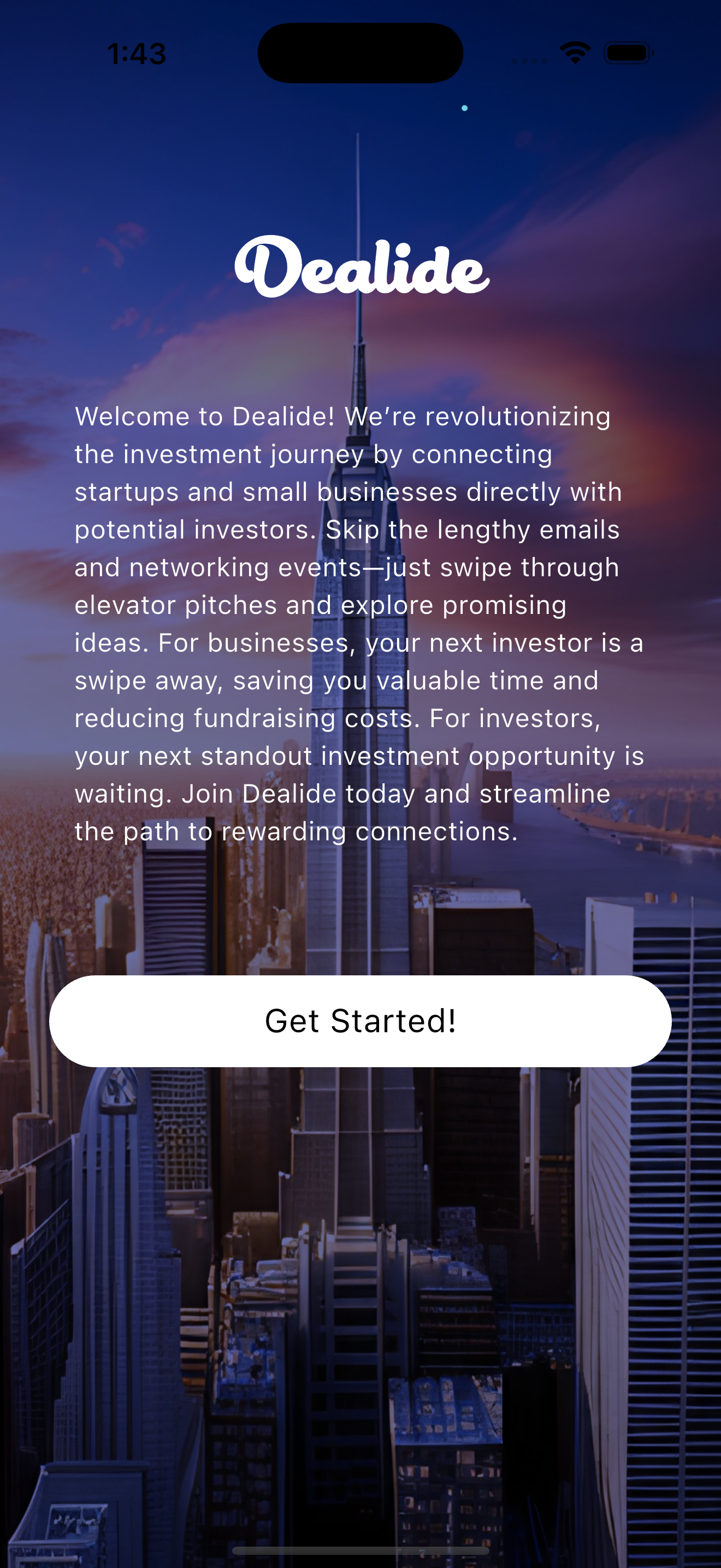 Dealide app screen