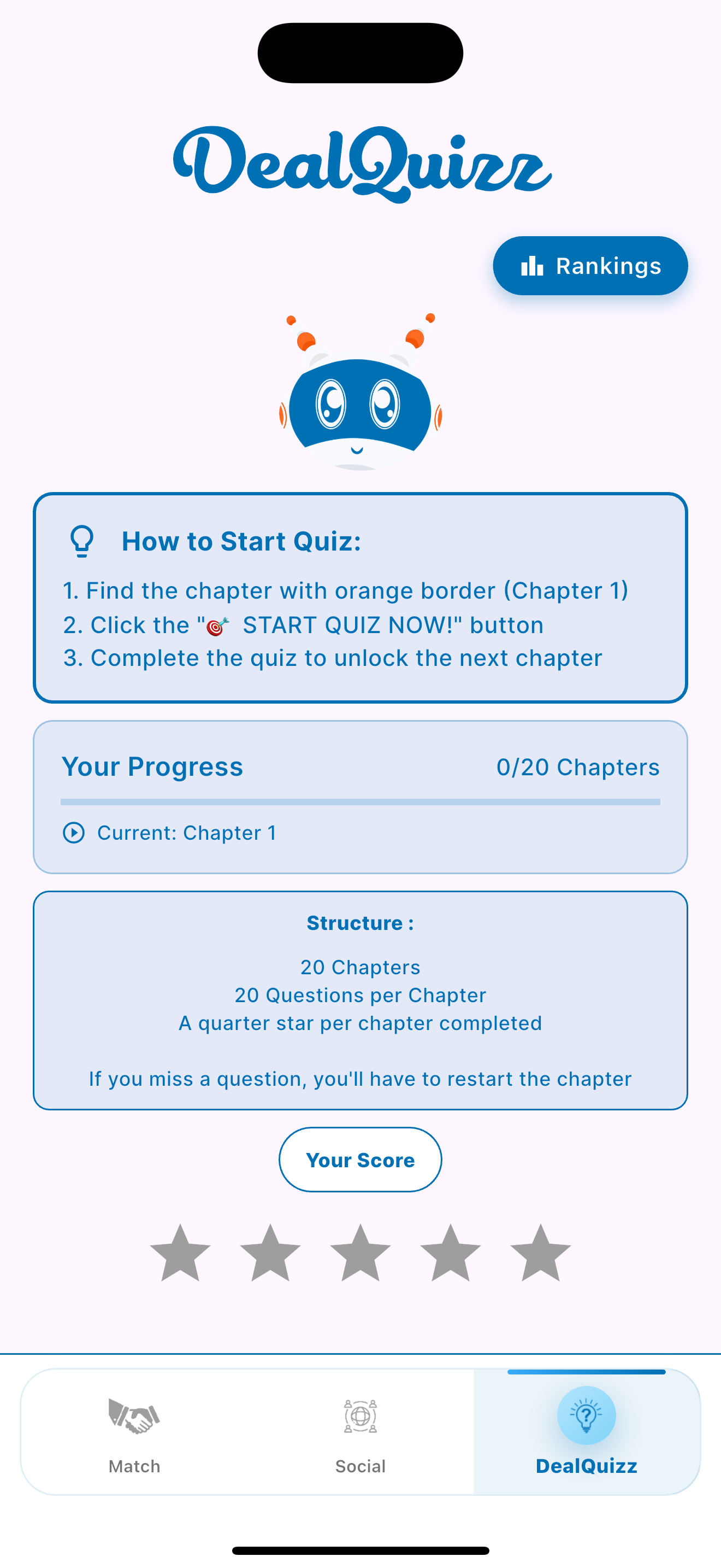 DealQuizz app screen